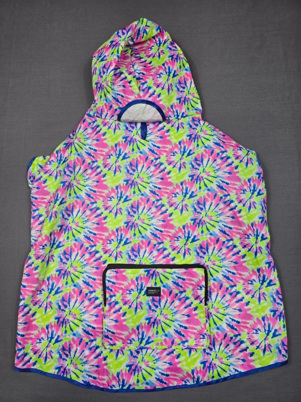 Justice Girls Dog Rain Coat XL Tie-Dye Hooded Vest Jacket